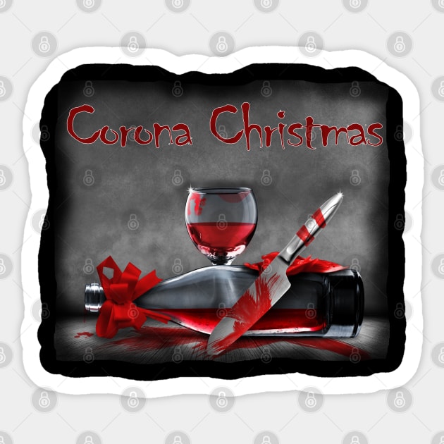 Corona Virus Christmas Social Distancing Wine Sticker by Wanderer Bat